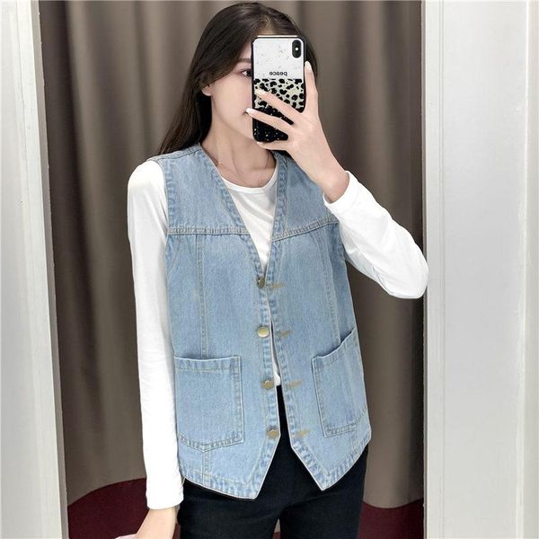 women's vests autumn 2021 korean jacket vest plus size 6xl denim coat casual fitting solid v neck shawl b622, Black;white
women's vests autumn 2021 korean jacket vest plus size 6xl denim coat casual fitting solid v neck shawl b622, Black;white