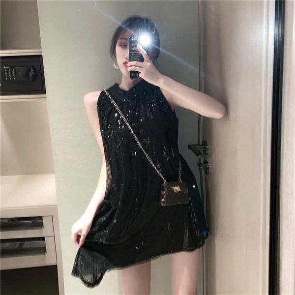 fashion female summer dress casual club red black sleeveles vestidos pleated mini clothing 210601, Black;gray 
fashion female summer dress casual club red black sleeveles vestidos pleated mini clothing 210601, Black;gray