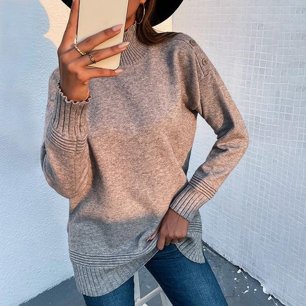 casual dresses drizzle 2021 autumn winter half high collar hem split knit sweater women's, Black;gray
casual dresses drizzle 2021 autumn winter half high collar hem split knit sweater women's, Black;gray