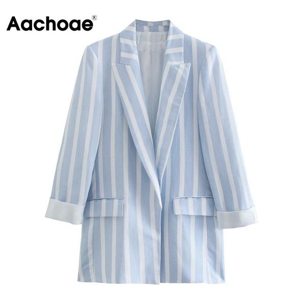 women's suits & blazers aachoae elegant striped printed office wear vintage long sleeve notched collar female autumn fashion outerwear, White;black
women's suits & blazers aachoae elegant striped printed office wear vintage long sleeve notched collar female autumn fashion outerwear, White;black