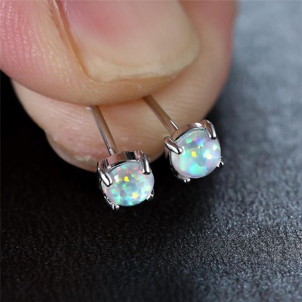 stud fashion silver color wedding earrings 4mm round small stone white fire opal for women minimalist jewelry, Golden;silver
stud fashion silver color wedding earrings 4mm round small stone white fire opal for women minimalist jewelry, Golden;silver