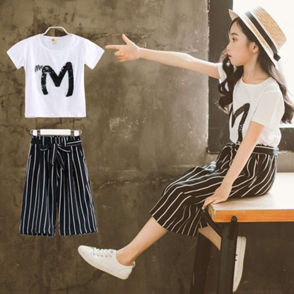 children's summer girls' wide leg pants set, White
children's summer girls' wide leg pants set, White