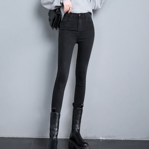 high waist autumn and winter slim elastic webbing tight pencil small foot long pants, Blue
high waist autumn and winter slim elastic webbing tight pencil small foot long pants, Blue
