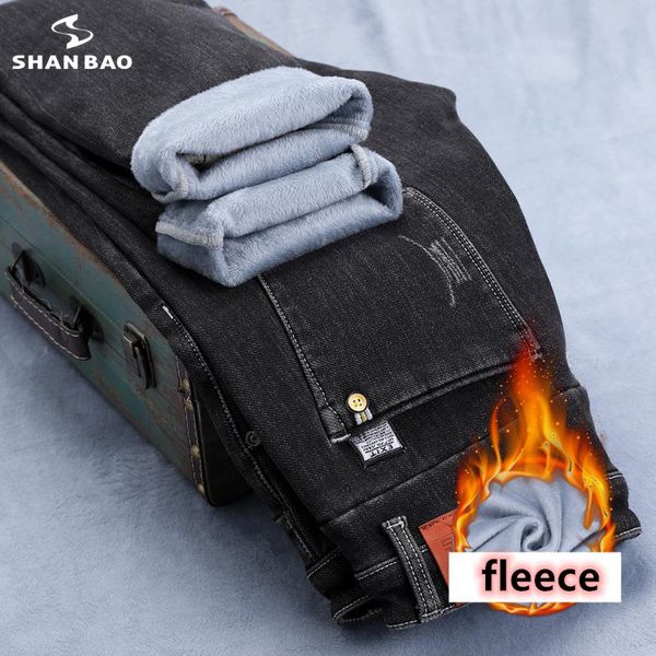 men's jeans shan bao winter fleece thick warm slim stretch pencil classic fashion trend young fitted black, Blue
men's jeans shan bao winter fleece thick warm slim stretch pencil classic fashion trend young fitted black, Blue