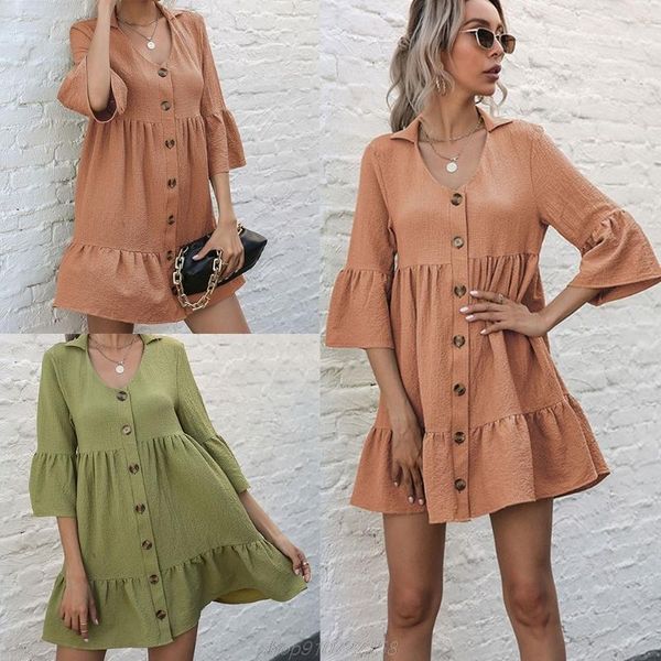 party dresses ladies summer single-breasted casual sundress solid color lapel flare mid-sleeve loose pleated shirt dress m19 21 drop, White;black
party dresses ladies summer single-breasted casual sundress solid color lapel flare mid-sleeve loose pleated shirt dress m19 21 drop, White;black