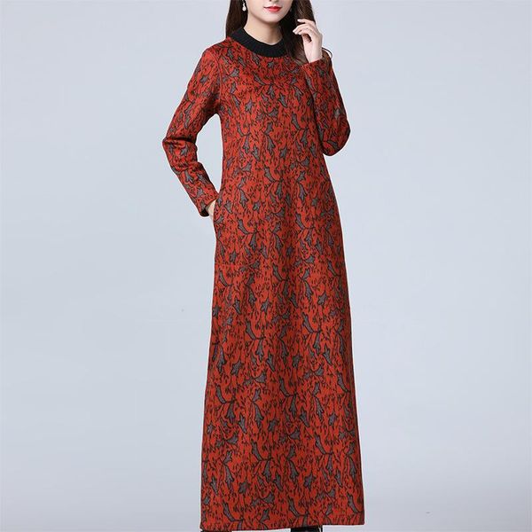casual dresses dong season large size ladies' add flocking knee-length teamed the sable long-sleeved dress wholesale, Black;gray 
casual dresses dong season large size ladies' add flocking knee-length teamed the sable long-sleeved dress wholesale, Black;gray