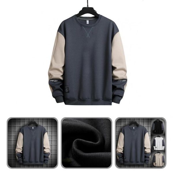 men's sweaters student sweatshirt pullover elastic cuff round neck casual long sleeve all match men for dating, White;black
men's sweaters student sweatshirt pullover elastic cuff round neck casual long sleeve all match men for dating, White;black