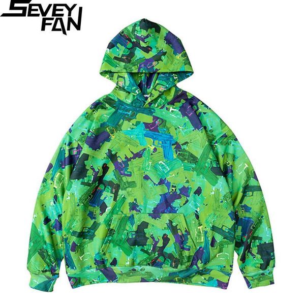 men's hoodies & sweatshirts seveyfan men's green full gun printed fleece sweatshirt hoodie hip hop oversize pullover for male, Black 
men's hoodies & sweatshirts seveyfan men's green full gun printed fleece sweatshirt hoodie hip hop oversize pullover for male, Black