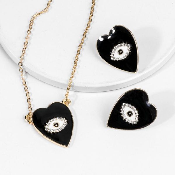 earrings & necklace bohemia crystal evil eye heart pendant sets for women chain statement drip oil party bridal aesthetic jewelry, Silver
earrings & necklace bohemia crystal evil eye heart pendant sets for women chain statement drip oil party bridal aesthetic jewelry, Silver