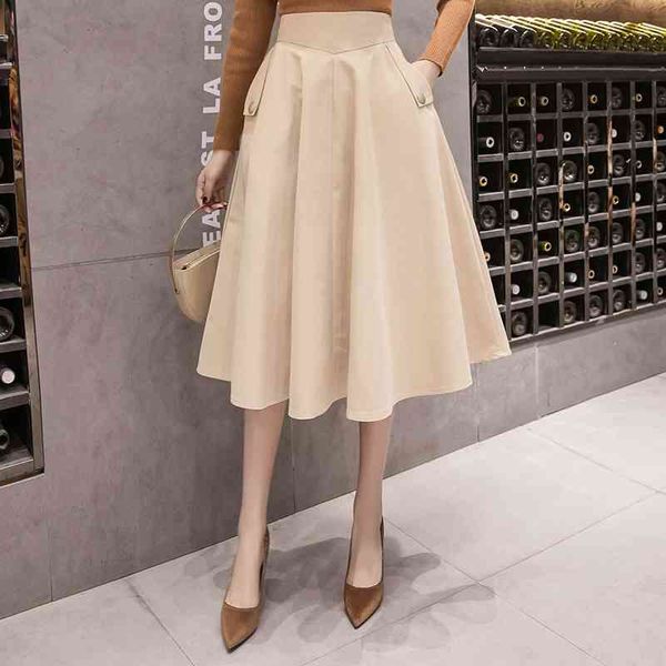 2021 spring skirts womens high waist a line big swing midi skirt korean pockets office lady elegant women skirt jupe femme falda, Black
2021 spring skirts womens high waist a line big swing midi skirt korean pockets office lady elegant women skirt jupe femme falda, Black
