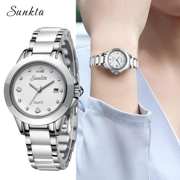 wristwatches sunkta fashion elegant women watches silver bracelet watch simple casual quartz for relogio +box, Slivery;brown
wristwatches sunkta fashion elegant women watches silver bracelet watch simple casual quartz for relogio +box, Slivery;brown