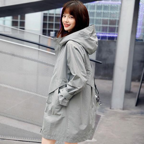 women's trench coats women 2021 spring autumn casual windbreaker jackets female mid-length casaco feminino loose hooded coat fashion ou, Tan;black
women's trench coats women 2021 spring autumn casual windbreaker jackets female mid-length casaco feminino loose hooded coat fashion ou, Tan;black