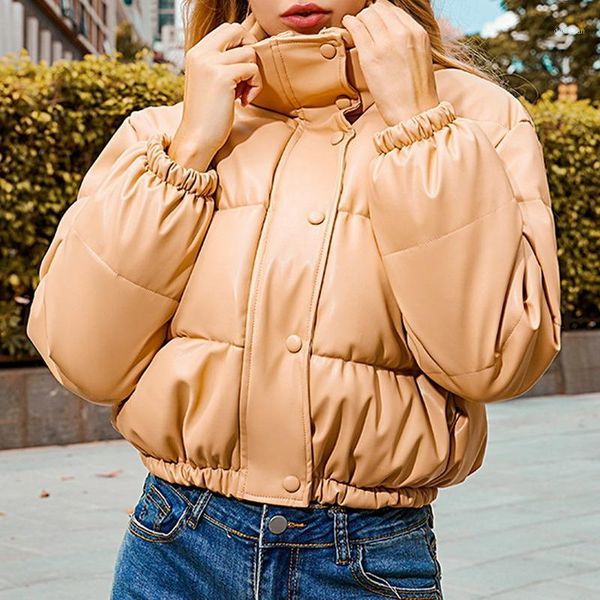 women's jackets winter thick warm short parkas famale elegant cotton jacket women pu leather turn-down collar windproof bubble puffer c, Black;brown
women's jackets winter thick warm short parkas famale elegant cotton jacket women pu leather turn-down collar windproof bubble puffer c, Black;brown