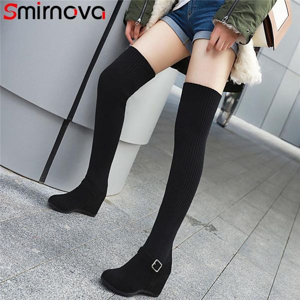 boots smirnova plus size 34-47 women wedges shoes buckle slim over the knee casual thigh high female botas, Black
boots smirnova plus size 34-47 women wedges shoes buckle slim over the knee casual thigh high female botas, Black