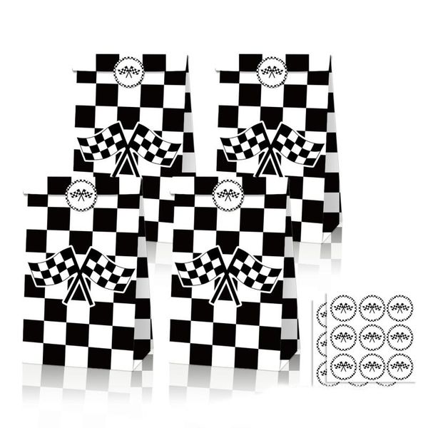gift wrap checkered racing treat bags with sticker black and white candy goodie paper for cars birthday party favor
gift wrap checkered racing treat bags with sticker black and white candy goodie paper for cars birthday party favor