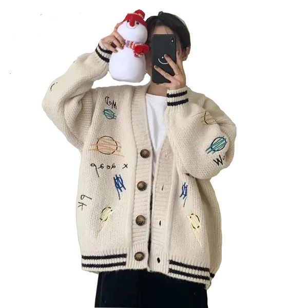 women's sweaters autumn winter loose knitted cardigans women japanese sweet cute sweater coat fashion embroidery knitwear jacket f, White;black
women's sweaters autumn winter loose knitted cardigans women japanese sweet cute sweater coat fashion embroidery knitwear jacket f, White;black
