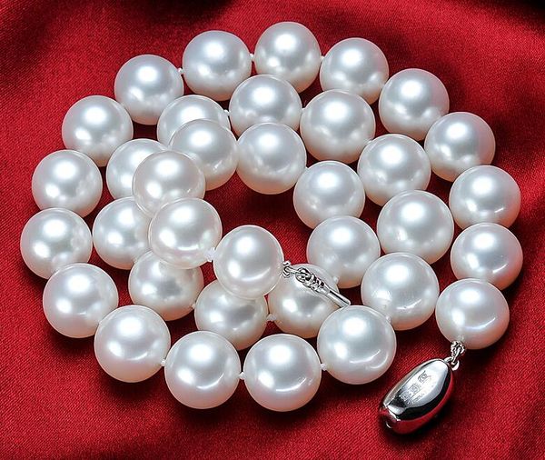 new fine pearls jewelry natural 11-14mm south sea white round pearl necklace 18" silver, Black
new fine pearls jewelry natural 11-14mm south sea white round pearl necklace 18" silver, Black