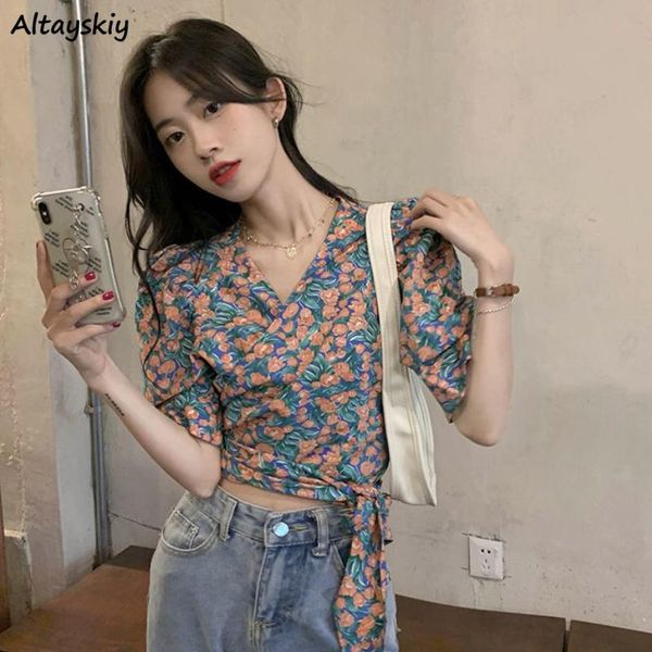 women's blouses & shirts women v-neck tender vintage ladies fashion printing casual all-match lace-up crop ulzzang chic puff sleeve gi, White
women's blouses & shirts women v-neck tender vintage ladies fashion printing casual all-match lace-up crop ulzzang chic puff sleeve gi, White