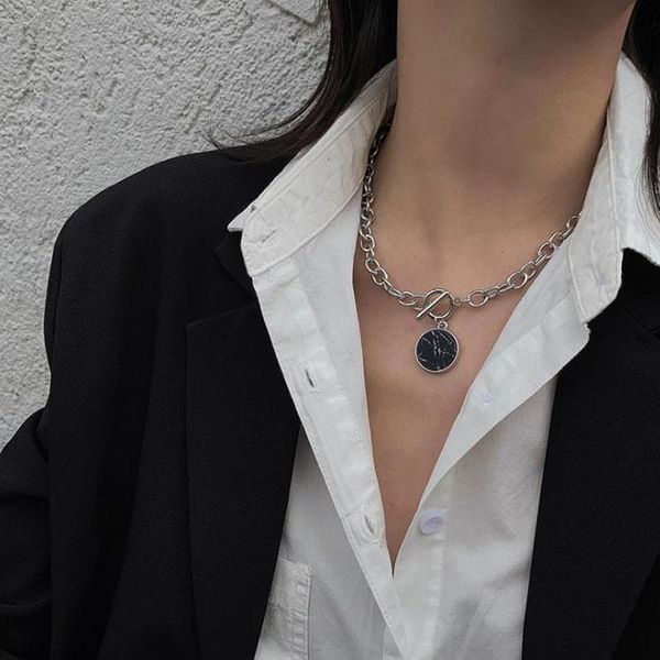 punk minimalist casual neck chain necklaces for women round marble pendants hiphop female necklace fashion party jewelry gift chokers, Golden;silver
punk minimalist casual neck chain necklaces for women round marble pendants hiphop female necklace fashion party jewelry gift chokers, Golden;silver