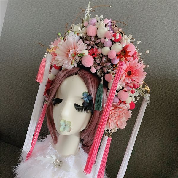 chinese opera hat women exaggerated beautiful flower hat wedding bride hat sutdio pgraphy queen cosplay model show, Blue;gray
chinese opera hat women exaggerated beautiful flower hat wedding bride hat sutdio pgraphy queen cosplay model show, Blue;gray