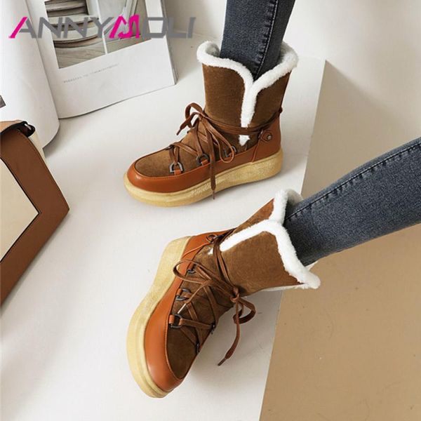 boots annymoli flat platform snow women ankle lace up round toe short female shoes winter warm yellow large size 43, Black
boots annymoli flat platform snow women ankle lace up round toe short female shoes winter warm yellow large size 43, Black