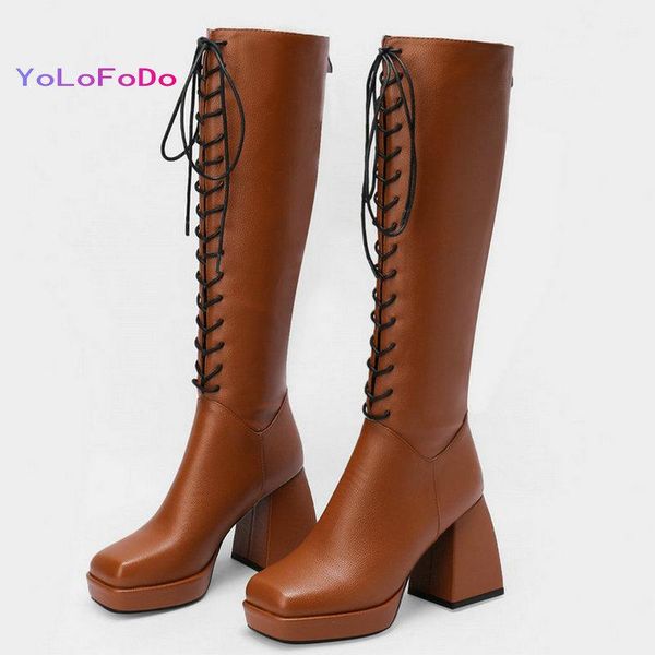 boots 2021 autumn winter women knee high platform thick heel ladies calf faux leather square toe lace up, Black
boots 2021 autumn winter women knee high platform thick heel ladies calf faux leather square toe lace up, Black