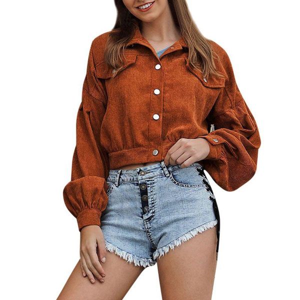 women's jackets short jacket women corduroy patchwork buckle lapel slim windbreaker ladies long sleeve coat, Black;brown
women's jackets short jacket women corduroy patchwork buckle lapel slim windbreaker ladies long sleeve coat, Black;brown