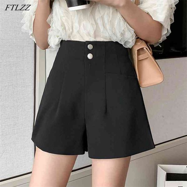 high waist solid women wide leg shorts spring summer loose female button black ol style 210430, White;black
high waist solid women wide leg shorts spring summer loose female button black ol style 210430, White;black