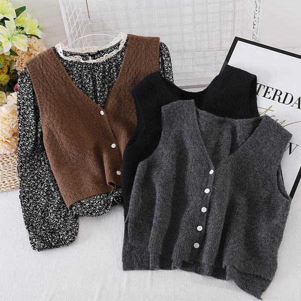 autumn style korean v-neck knitted cardigan sleeveless vest + retro floral chiffon shirt two-piece female gx1122 women's blouses & shir, White
autumn style korean v-neck knitted cardigan sleeveless vest + retro floral chiffon shirt two-piece female gx1122 women's blouses & shir, White