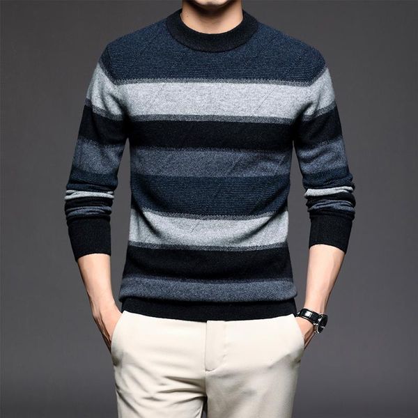 men's sweaters 2021 spring fall mens pullovers men pull homme casual fashion sweater o-neck striped slim fit knittwear ljds8853, White;black
men's sweaters 2021 spring fall mens pullovers men pull homme casual fashion sweater o-neck striped slim fit knittwear ljds8853, White;black