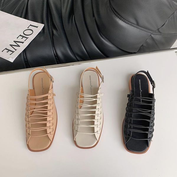 roman women's sandals 2021 summer korean version square toe open flat women shoes retro hollow lacing beach, Black
roman women's sandals 2021 summer korean version square toe open flat women shoes retro hollow lacing beach, Black