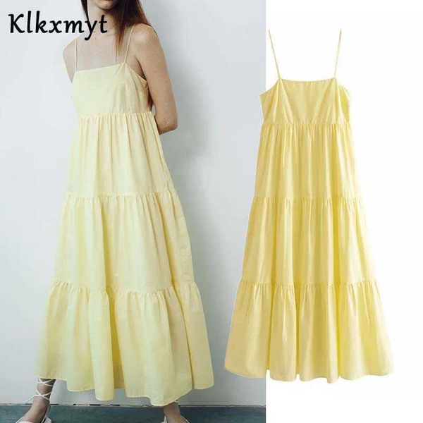 klkxmyt za dress women summer yellow slip cotton es woman backless ruched beach midi ruffle casual vestidos 210527, Black;gray
klkxmyt za dress women summer yellow slip cotton es woman backless ruched beach midi ruffle casual vestidos 210527, Black;gray
