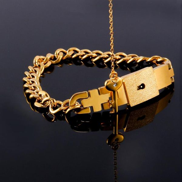 link, chain jewelry bracelet necklace couple sets women men heart shape concentric lock key titanium steel stainless golden gift, Black
link, chain jewelry bracelet necklace couple sets women men heart shape concentric lock key titanium steel stainless golden gift, Black