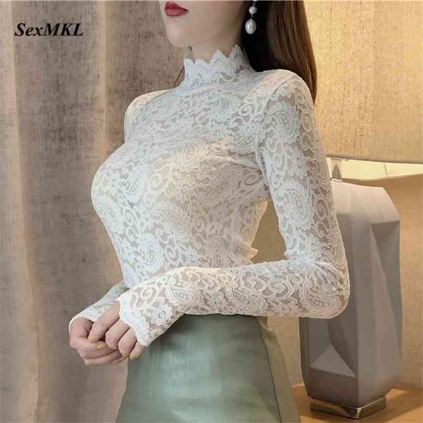 woman white lace blouse transparent summer women blouses plus size womens and black shirts long sleeve 210719
woman white lace blouse transparent summer women blouses plus size womens and black shirts long sleeve 210719