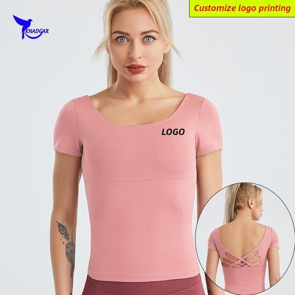 custom logo backless sport shirts women built-in bra yoga workout fitness padded t-shirt gym running cothing jerseys, Black;blue
custom logo backless sport shirts women built-in bra yoga workout fitness padded t-shirt gym running cothing jerseys, Black;blue