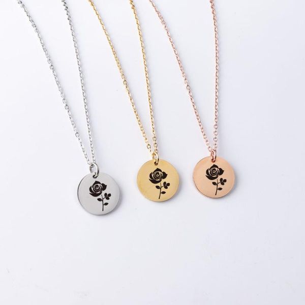pendant necklaces fnixtar 10pcs 20mm laser rose flower round disc necklace stainless steel chain for women's men's gifts jewelry, Silver
pendant necklaces fnixtar 10pcs 20mm laser rose flower round disc necklace stainless steel chain for women's men's gifts jewelry, Silver