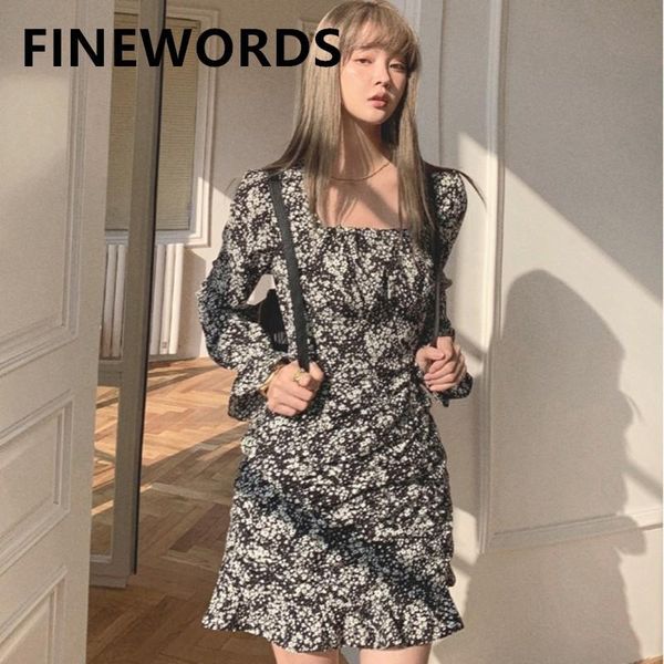 long sleeve black spring floral dress korean vintage mini short ladies dresses printed beach club party casual, Black;gray
long sleeve black spring floral dress korean vintage mini short ladies dresses printed beach club party casual, Black;gray