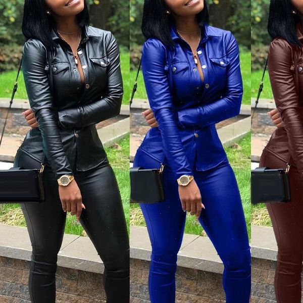 women capri 5 color s xxxl winter overalls pu leather shirt pencil pant tracksuit fashion set two pieces jumpsuit, Black;white
women capri 5 color s xxxl winter overalls pu leather shirt pencil pant tracksuit fashion set two pieces jumpsuit, Black;white