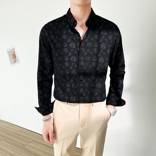 men's casual shirts oimg2021 autumn and winter high-quality long-sleeved flower shirt male korean tide brand, White;black
men's casual shirts oimg2021 autumn and winter high-quality long-sleeved flower shirt male korean tide brand, White;black