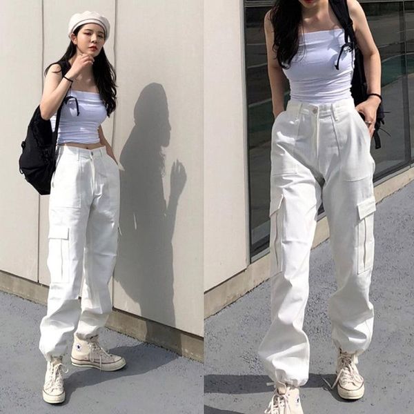 women's pants & capris handsome overalls women neutral all-match high waist thin legs leggings loose solid color trousers, Black;white
women's pants & capris handsome overalls women neutral all-match high waist thin legs leggings loose solid color trousers, Black;white