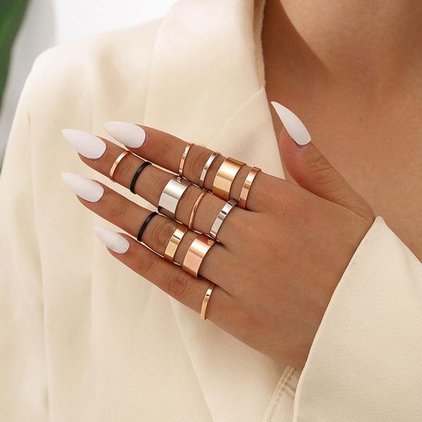 pcs/set punk rings set women simple smooth gold color silver ring girl cute finger knuckle party jewelry cluster, Golden;silver
pcs/set punk rings set women simple smooth gold color silver ring girl cute finger knuckle party jewelry cluster, Golden;silver