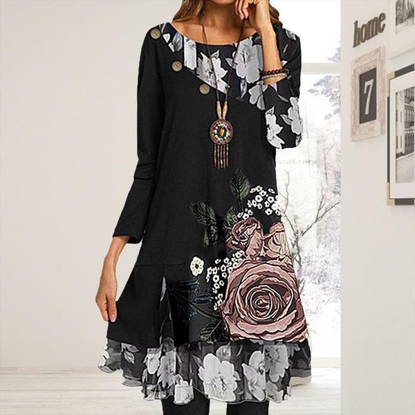 3xl autumn vintage flower women dresses print a line elegant patchwork irregular casual o neck long sleeves vestidos, Black;gray
3xl autumn vintage flower women dresses print a line elegant patchwork irregular casual o neck long sleeves vestidos, Black;gray