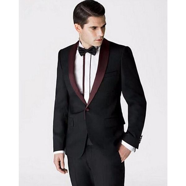 men's suits & blazers 2021 burgundy laple men suit set slim fit for prom wedding groom tuxedos groomsmen smart casual (jacket+pants), White;black
men's suits & blazers 2021 burgundy laple men suit set slim fit for prom wedding groom tuxedos groomsmen smart casual (jacket+pants), White;black