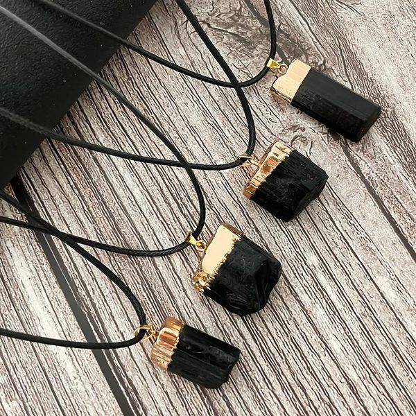 pendant necklaces raw black tourmaline necklace for women men fashion phnom penh natural stone leather chain adjustable jewelry, Silver
pendant necklaces raw black tourmaline necklace for women men fashion phnom penh natural stone leather chain adjustable jewelry, Silver