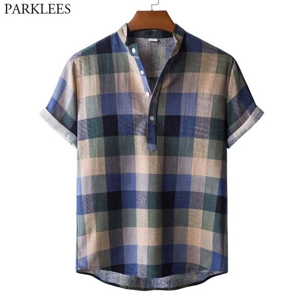 fashion plaid hawaiian beach shirt men summer short sleeve henley neck chemise button down holiday party vacation clothing 210522, White;black
fashion plaid hawaiian beach shirt men summer short sleeve henley neck chemise button down holiday party vacation clothing 210522, White;black