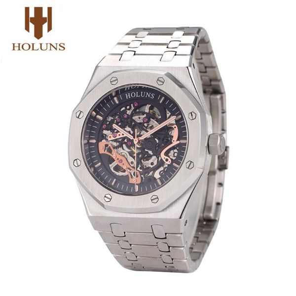 holuns watch men automatic mechanical full stainless steel hollow skeleton fashion classic watches male wristwatch wristwatches, Slivery;brown
holuns watch men automatic mechanical full stainless steel hollow skeleton fashion classic watches male wristwatch wristwatches, Slivery;brown