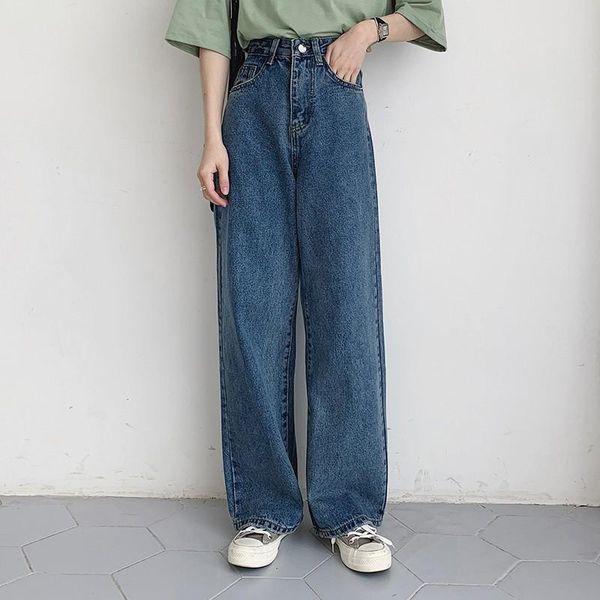women's jeans boyfriend for women casual vintage high waist denim wide leg pants femme, Blue
women's jeans boyfriend for women casual vintage high waist denim wide leg pants femme, Blue