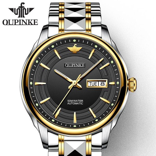 wristwatches brand oupinke luxury men automatic mechanical watch tungsten steel waterproof self-wind sapphire glass business wristwatch, Slivery;brown
wristwatches brand oupinke luxury men automatic mechanical watch tungsten steel waterproof self-wind sapphire glass business wristwatch, Slivery;brown