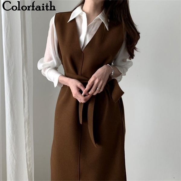colorfaith new winter spring women dresses sashes solid split straight knitting warm sweater elegant office ladies dr7199 210323, Black;gray
colorfaith new winter spring women dresses sashes solid split straight knitting warm sweater elegant office ladies dr7199 210323, Black;gray