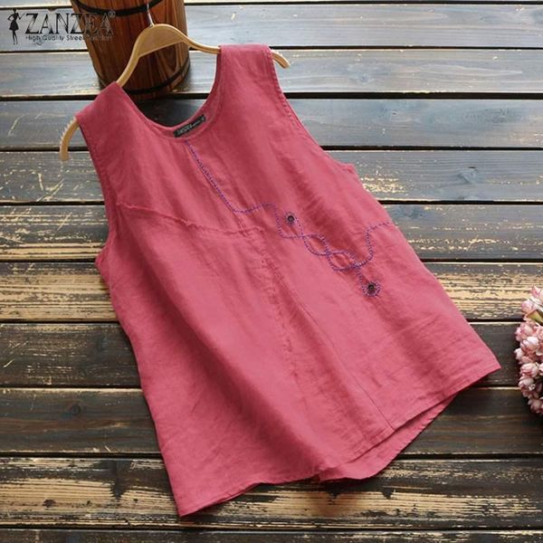women's blouses & shirts women summer sleeveless ol cami embroidered loose tank solid elegant blouse vintage cotton o neck, White
women's blouses & shirts women summer sleeveless ol cami embroidered loose tank solid elegant blouse vintage cotton o neck, White
